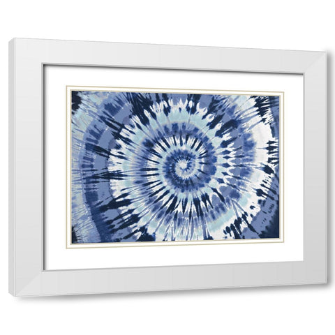 Tie Dye Blue White Modern Wood Framed Art Print with Double Matting by Kearns, Molly