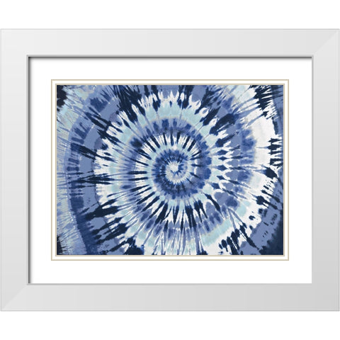 Tie Dye Blue White Modern Wood Framed Art Print with Double Matting by Kearns, Molly