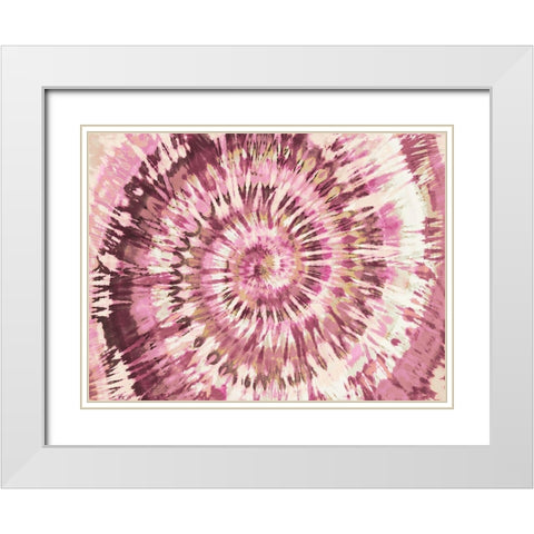 Tie Dye Pink II White Modern Wood Framed Art Print with Double Matting by Kearns, Molly