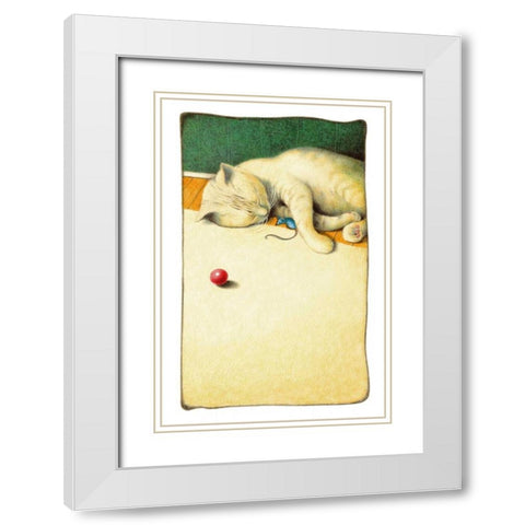 Afternoon Nap White Modern Wood Framed Art Print with Double Matting by Seeley, Laura