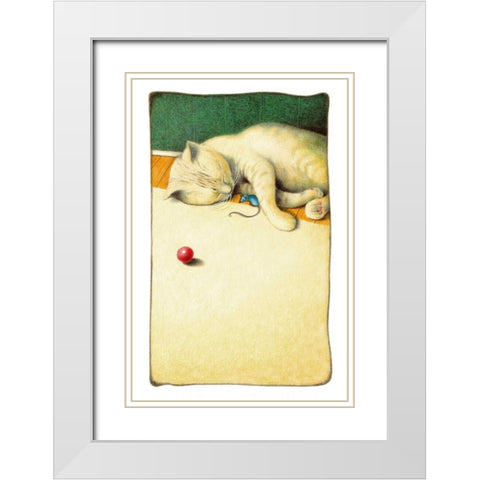 Afternoon Nap White Modern Wood Framed Art Print with Double Matting by Seeley, Laura