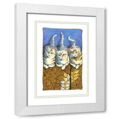 Autumn Leaves White Modern Wood Framed Art Print with Double Matting by Seeley, Laura