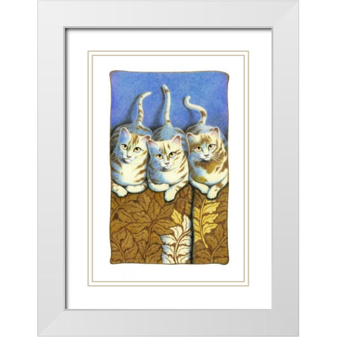 Autumn Leaves White Modern Wood Framed Art Print with Double Matting by Seeley, Laura