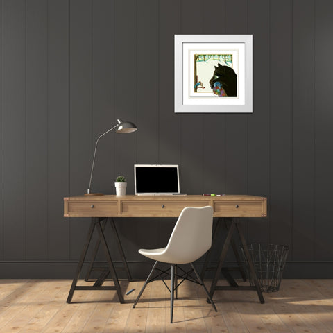 Best Seat in the House (Green) White Modern Wood Framed Art Print with Double Matting by Seeley, Laura