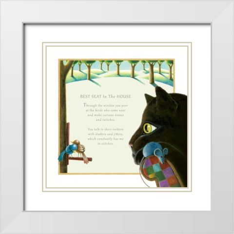 Best Seat in the House White Modern Wood Framed Art Print with Double Matting by Seeley, Laura