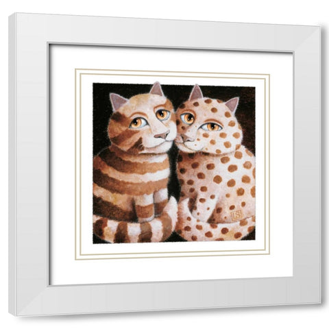 First Date (Copper) White Modern Wood Framed Art Print with Double Matting by Seeley, Laura
