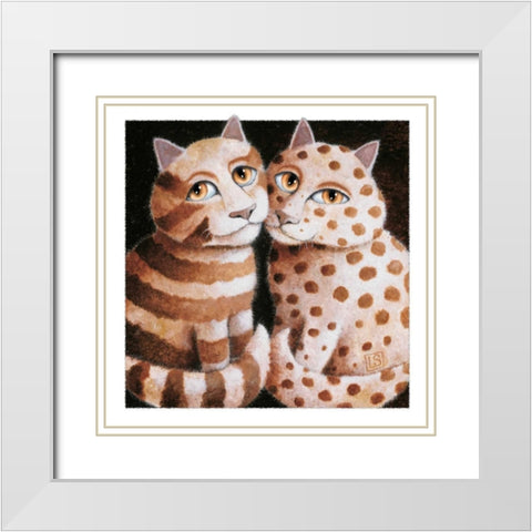 First Date (Copper) White Modern Wood Framed Art Print with Double Matting by Seeley, Laura