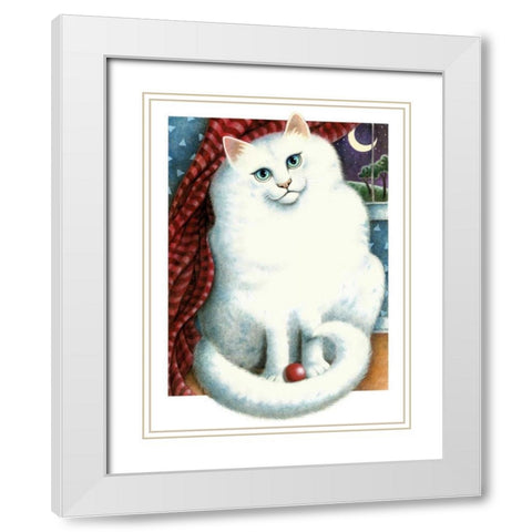 Marshmallow (Blue) White Modern Wood Framed Art Print with Double Matting by Seeley, Laura