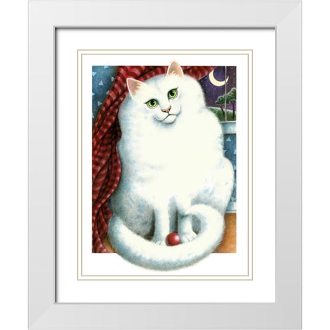 Marshmallow (Green) White Modern Wood Framed Art Print with Double Matting by Seeley, Laura