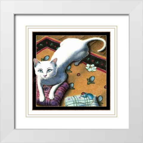 Pillow Talk (with Mouse) White Modern Wood Framed Art Print with Double Matting by Seeley, Laura