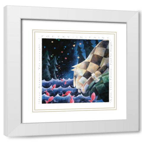 Food for Thought-Poetry in Pai White Modern Wood Framed Art Print with Double Matting by Seeley, Laura