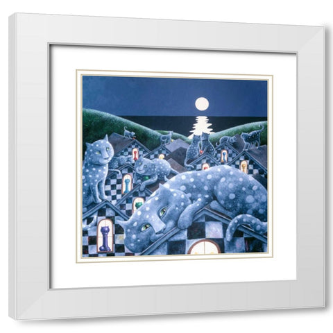 Peaks and Peeks White Modern Wood Framed Art Print with Double Matting by Seeley, Laura