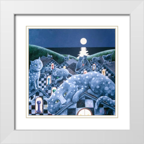 Peaks and Peeks White Modern Wood Framed Art Print with Double Matting by Seeley, Laura