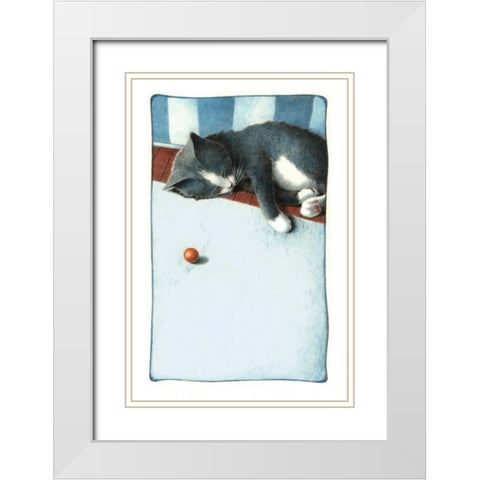Power Nap (with Mouse) White Modern Wood Framed Art Print with Double Matting by Seeley, Laura