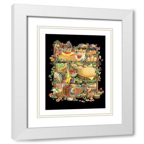Shadowbox Hunt -Food for Thoug White Modern Wood Framed Art Print with Double Matting by Seeley, Laura