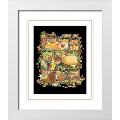 Shadowbox Hunt -Food for Thoug White Modern Wood Framed Art Print with Double Matting by Seeley, Laura