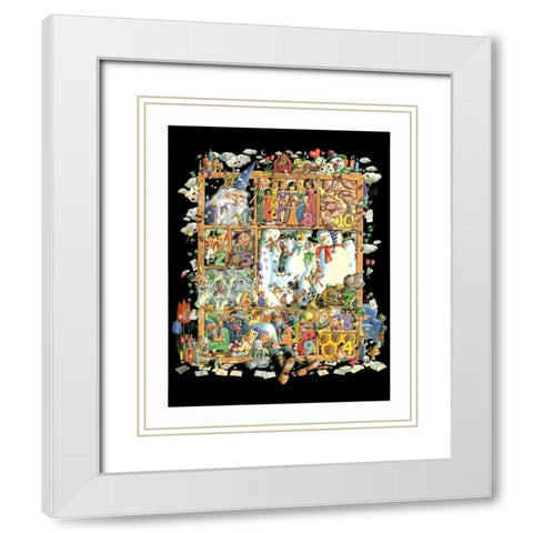 Shadowbox Hunt -Count to Ten White Modern Wood Framed Art Print with Double Matting by Seeley, Laura