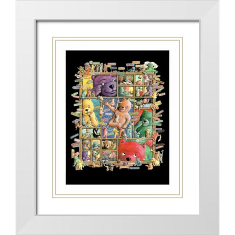 Shadowbox Hunt -Your Five Sens White Modern Wood Framed Art Print with Double Matting by Seeley, Laura