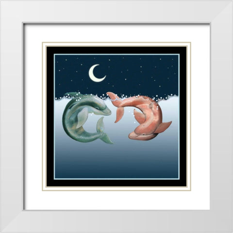 Moonbathers White Modern Wood Framed Art Print with Double Matting by Seeley, Laura