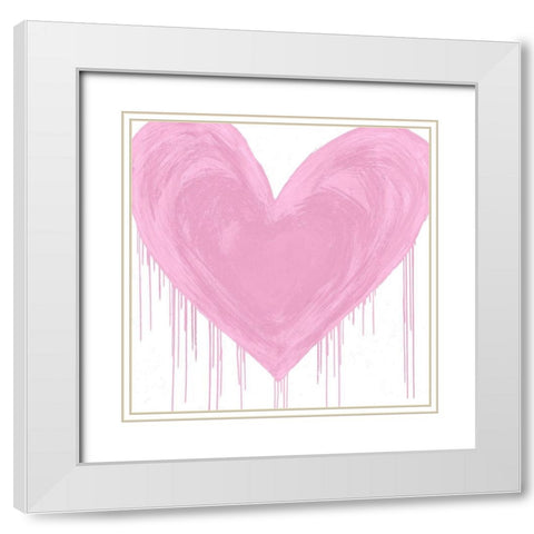 Big Hearted Pink White Modern Wood Framed Art Print with Double Matting by Rodgers, Lindsay