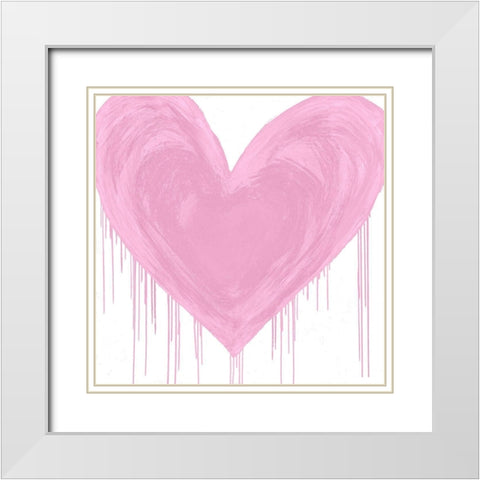 Big Hearted Pink White Modern Wood Framed Art Print with Double Matting by Rodgers, Lindsay