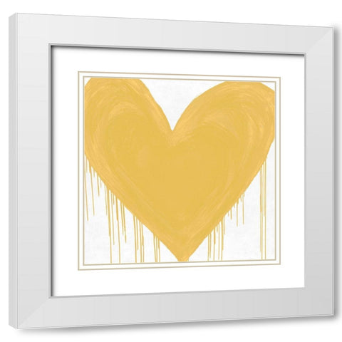Big Hearted Yellow White Modern Wood Framed Art Print with Double Matting by Rodgers, Lindsay