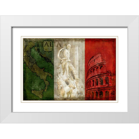 Brava Italia White Modern Wood Framed Art Print with Double Matting by Wilson, Luke