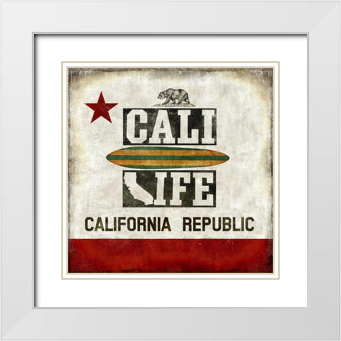 Cali Life White Modern Wood Framed Art Print with Double Matting by Wilson, Luke