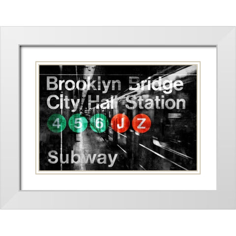 NYC Subway Station I White Modern Wood Framed Art Print with Double Matting by Wilson, Luke