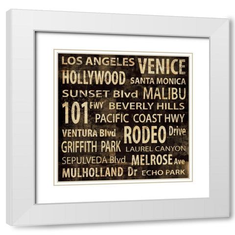 LA White Modern Wood Framed Art Print with Double Matting by Wilson, Luke