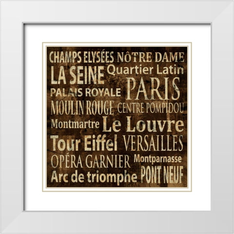 Paris White Modern Wood Framed Art Print with Double Matting by Wilson, Luke