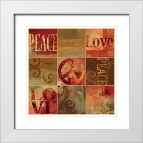 Peace Sign White Modern Wood Framed Art Print with Double Matting by Wilson, Luke