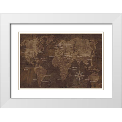 The World White Modern Wood Framed Art Print with Double Matting by Wilson, Luke