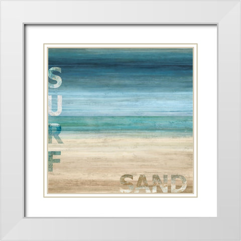 Surf and Sand White Modern Wood Framed Art Print with Double Matting by Wilson, Luke