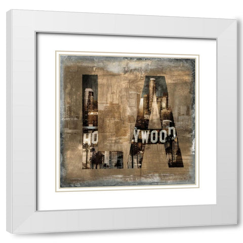LA Revealed White Modern Wood Framed Art Print with Double Matting by Wilson, Luke