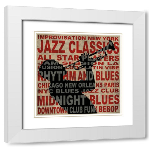 Jazz I White Modern Wood Framed Art Print with Double Matting by Wilson, Luke