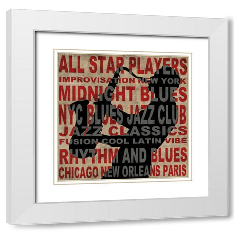 Jazz II White Modern Wood Framed Art Print with Double Matting by Wilson, Luke