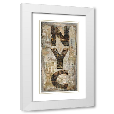NYC Vertical White Modern Wood Framed Art Print with Double Matting by Wilson, Luke