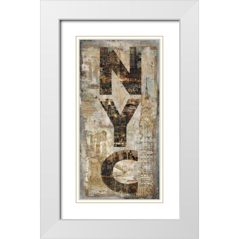 NYC Vertical White Modern Wood Framed Art Print with Double Matting by Wilson, Luke