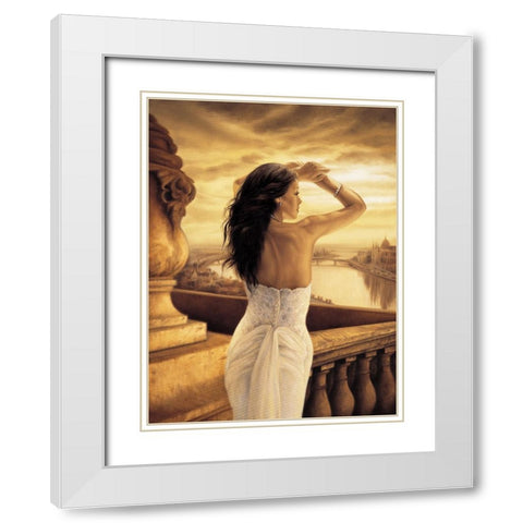 The Seine White Modern Wood Framed Art Print with Double Matting by Arellano, Migdalia
