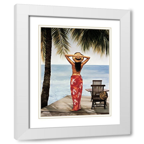 Tropical Resort I White Modern Wood Framed Art Print with Double Matting by Arellano, Migdalia