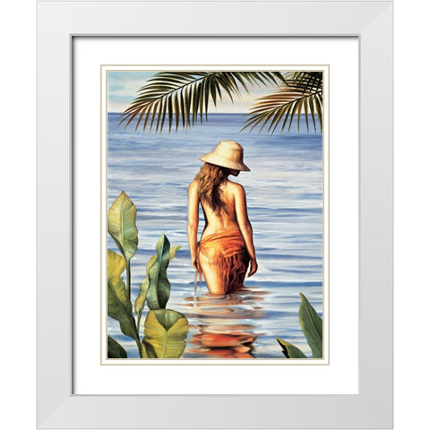 Tropical Resort II White Modern Wood Framed Art Print with Double Matting by Arellano, Migdalia