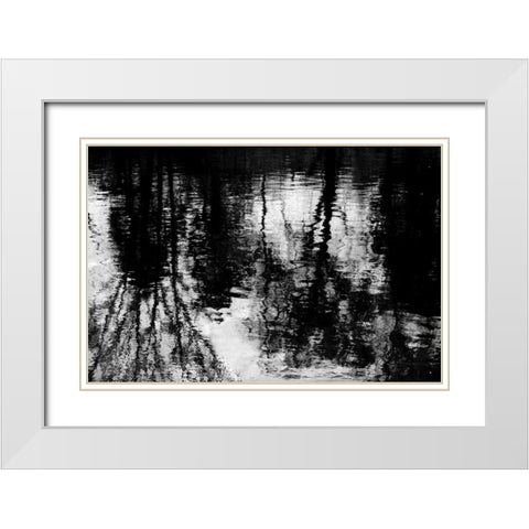 Reflecting White Modern Wood Framed Art Print with Double Matting by Barrett, Michael