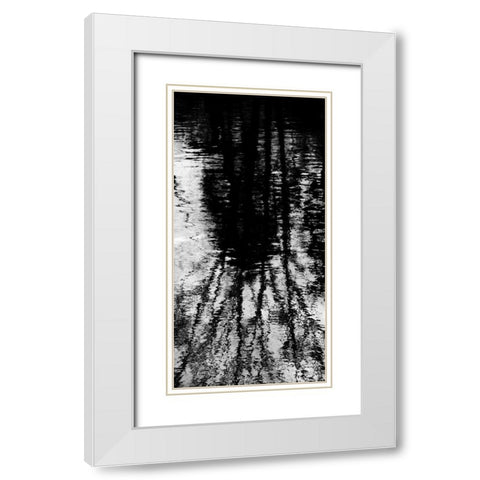 Reflecting Triptych I White Modern Wood Framed Art Print with Double Matting by Barrett, Michael