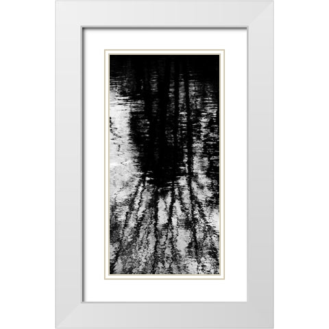 Reflecting Triptych I White Modern Wood Framed Art Print with Double Matting by Barrett, Michael