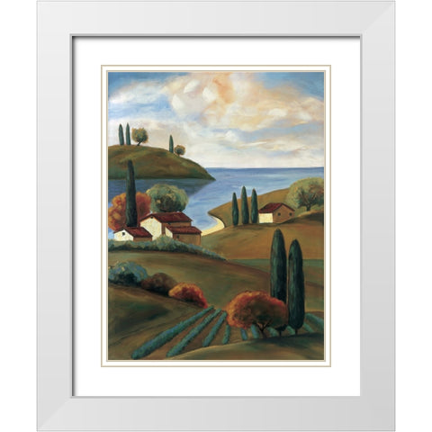 Bayside I White Modern Wood Framed Art Print with Double Matting by Cooper, Michael