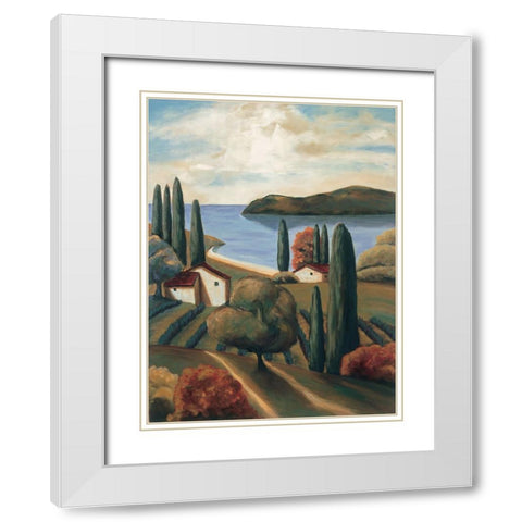 Bayside II White Modern Wood Framed Art Print with Double Matting by Cooper, Michael