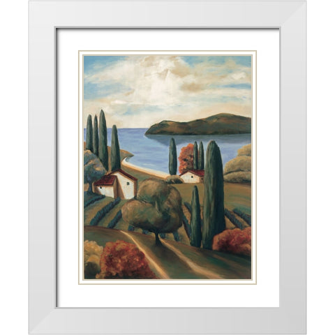 Bayside II White Modern Wood Framed Art Print with Double Matting by Cooper, Michael