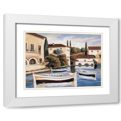 Lake Villa II White Modern Wood Framed Art Print with Double Matting by Cooper, Michael