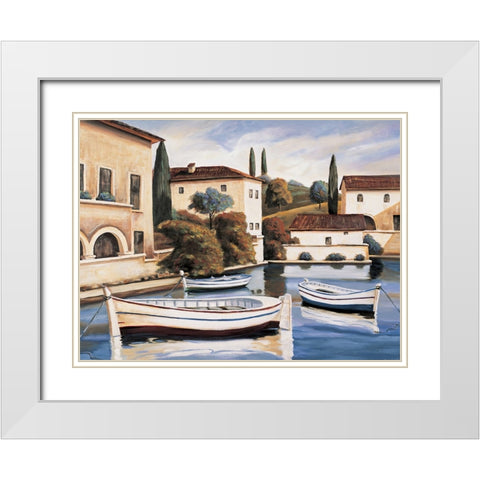 Lake Villa II White Modern Wood Framed Art Print with Double Matting by Cooper, Michael